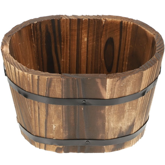 DEEPCRAFF Rustic Wood Flower Pot Decorative Planter Box for Balcony and Garden