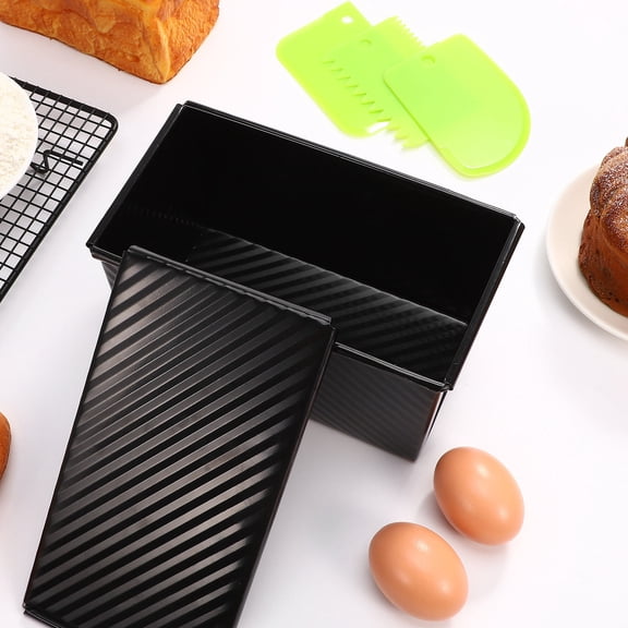 DEEPCRAFF Bread Pan with Lid Non-Stick Carbon Steel Loaf Baking for Kitchen