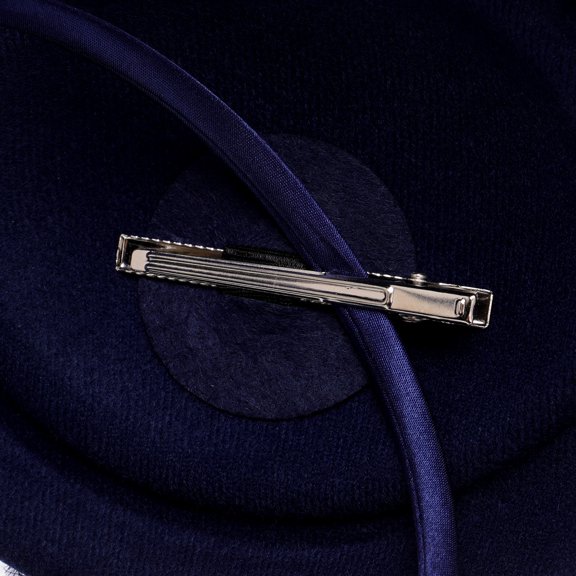 DEEPCRAFF Navy Bridal Beret Hair Accessory Gauze Headdress for Wedding, Festival, Beach, and Special Occasion Photo Props