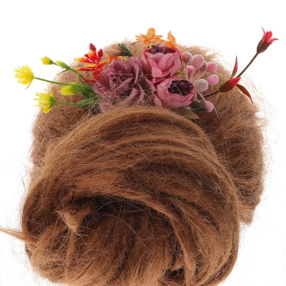 DEEPCRAFF Pink Flower Hair Comb Artificial Rose Bridal Hair Accessories for Wedding