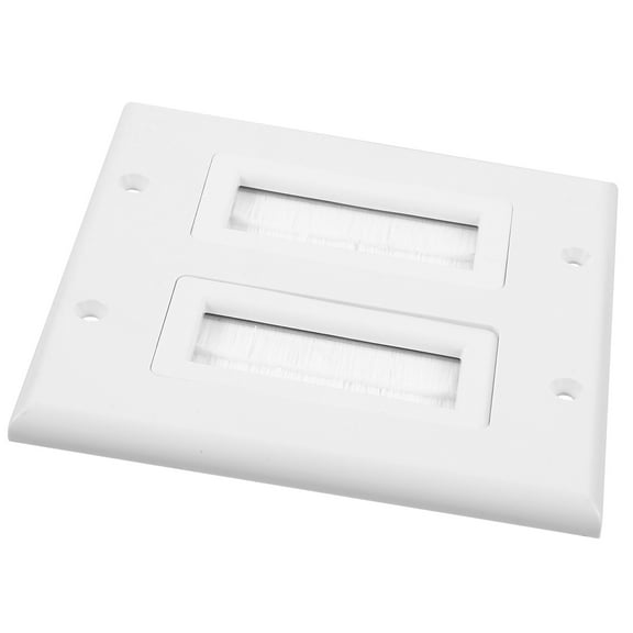 DEEPCRAFF Cable Management Dual-Port Connection 1Pack Square Outlet Wall Plate 4.53X4.53X0.39in