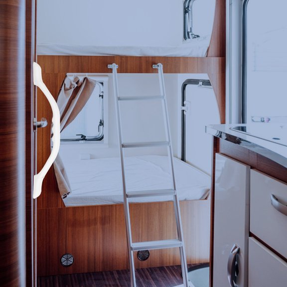 DEEPCRAFF Camper Door Handle White Nylon 1Set Sleek Design RV Modification