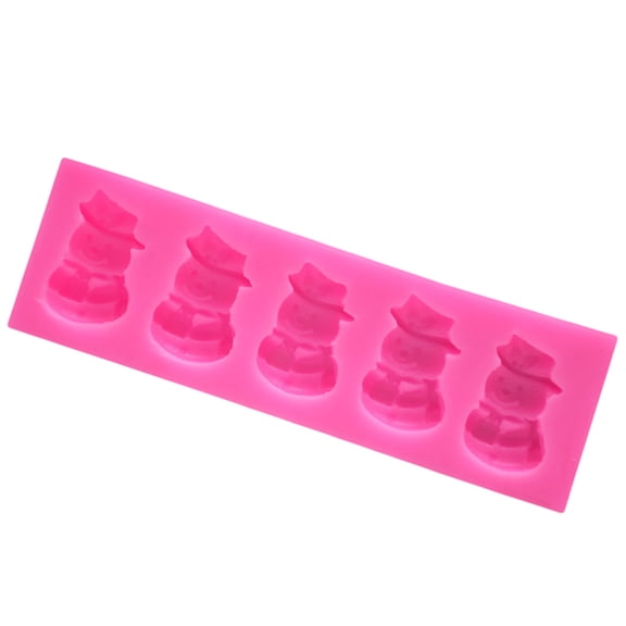 DEEPCRAFF Silicone Snowman Chocolate Mold Five Cavity Christmas Baking Tool