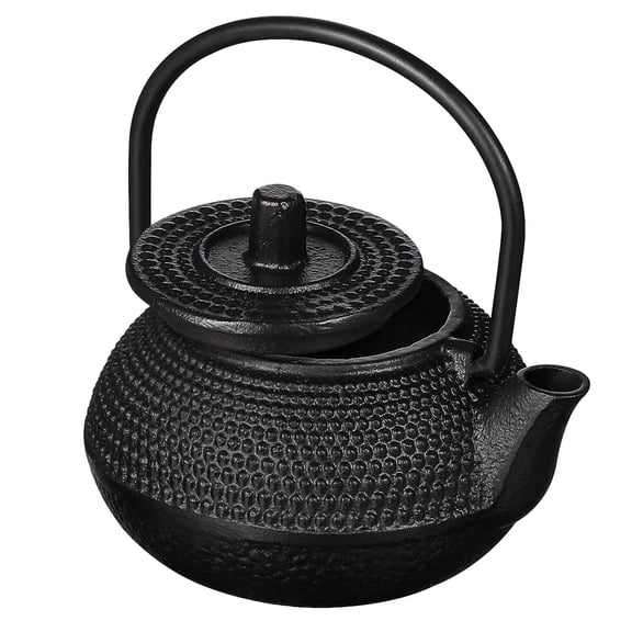 DEEPCRAFF Small Cast Iron Teapot, Black, No Odor, Classic, for Tea, Decorative