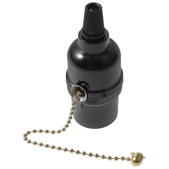 DEEPCRAFF Ceiling Light Lamp Holder with Pull Chain Switch Black Finish Compatible with Standard Bulbs