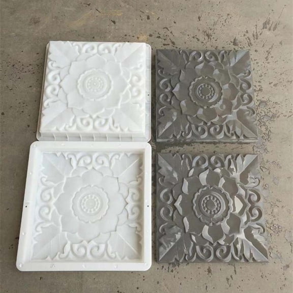 DEEPCRAFF Cement Molds for Concrete Paving Moulds Plastic White 1Pack for Lawn Applications
