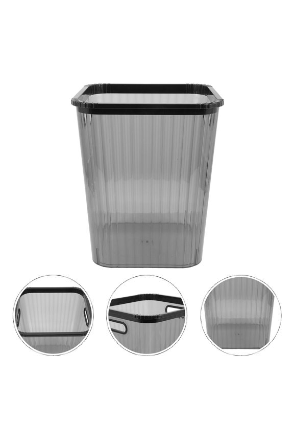 Chic Black Clear Trash Basket for Home Use Multipurpose Storage and Trash