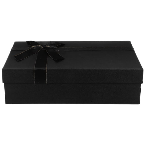 DEEPCRAFF Decorative Box with Elegant Bow and Raffia Filler, Ideal for Holiday Presents and Stylish Packaging