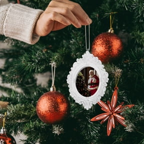 DEEPCRAFF Christmas Tree Photo Frame Photo Frame Ornament White Hanging Picture Display for Seasonal Celebrations 1Set