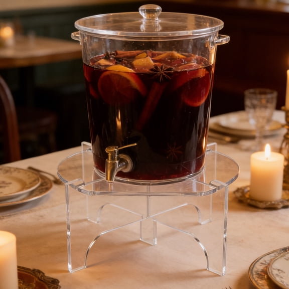 DEEPCRAFF Clear Acrylic Beverage Dispenser Stand for Drink Dispenser with Stable Countertop Riser Base