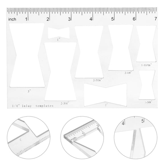 DEEPCRAFF Transparent Acrylic Bow Tie Inlay Template Set for Precise Wood Routing DIY