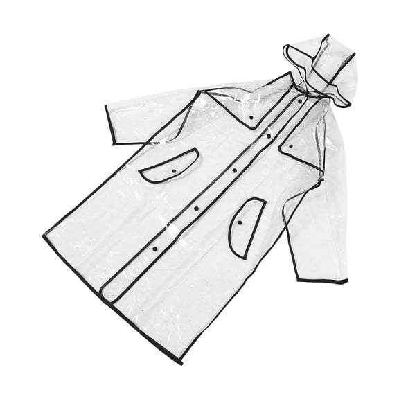 DEEPCRAFF Portable Transparent Rain Poncho for Outdoor Use with Button Closure
