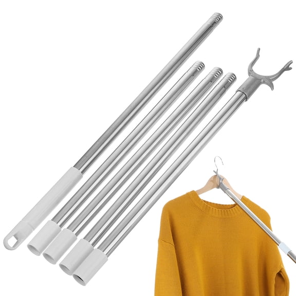DEEPCRAFF Clothes Drying Rod Adjustable Plastic Extendable Clothesline Pole 1Pcs