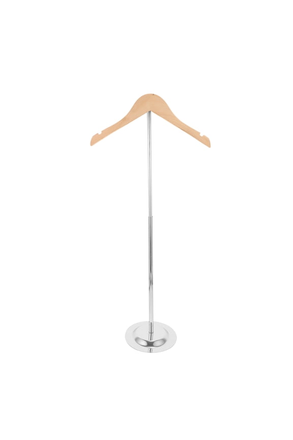 Metal Clothing Display Stand T Shirt Display Frame Natural Wood Color 1 Pcs Adjustable Height