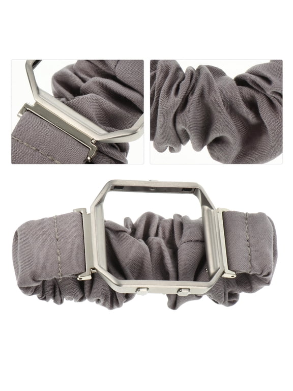 Comfortable Plated Silver Fabric Watch Band with Metal Frame for Watches