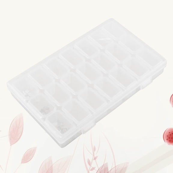 DEEPCRAFF Compact 21-Section Organizer Box, Transparent PP Case for Rhinestones and Nail Art Items