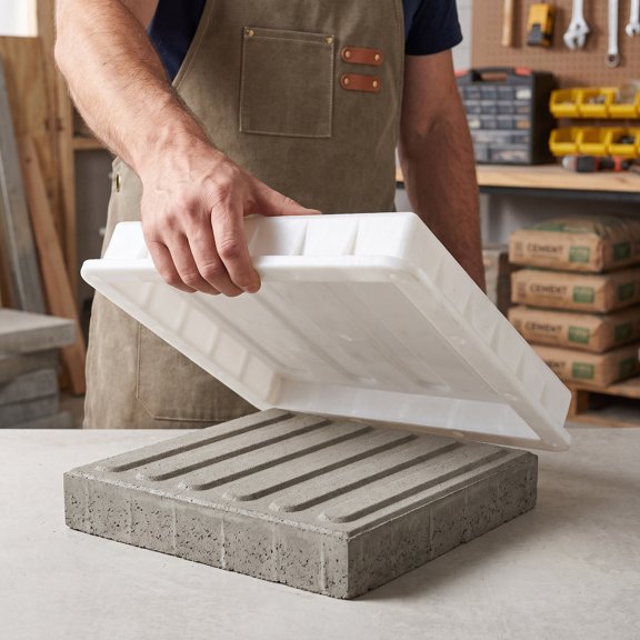 DEEPCRAFF Rectangular Plastic Concrete Floor Tile Mold for Blind Pathways