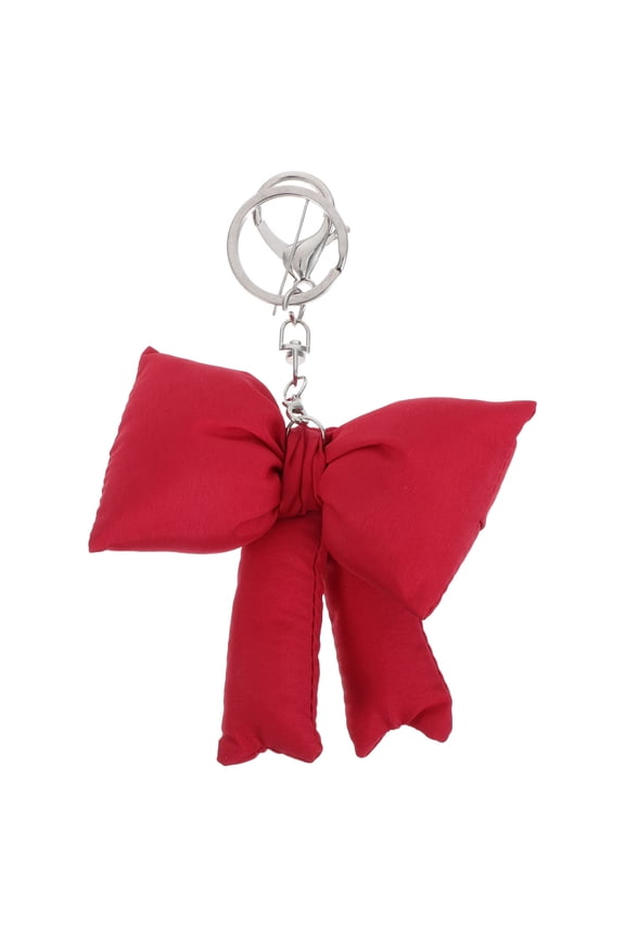 Red Bow Bag Charm Keychain Lightweight Fabric Pendant for Backpack and Purse Accessories