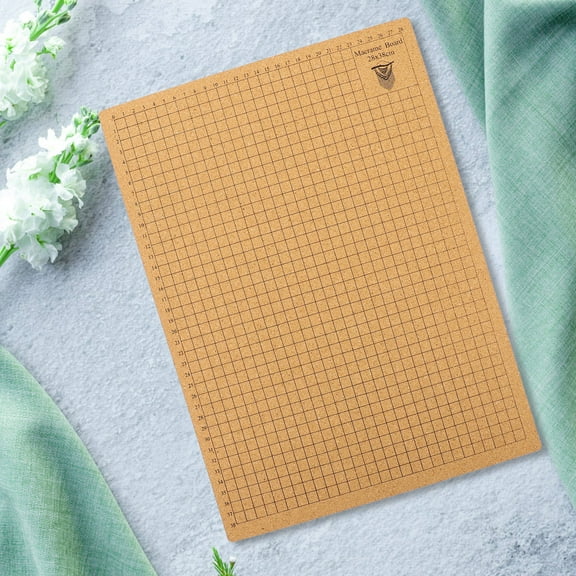 DEEPCRAFF 1 Set Craftboard for Macrame with Pins for DIY Weaving and Art Creation in Light Brown Color