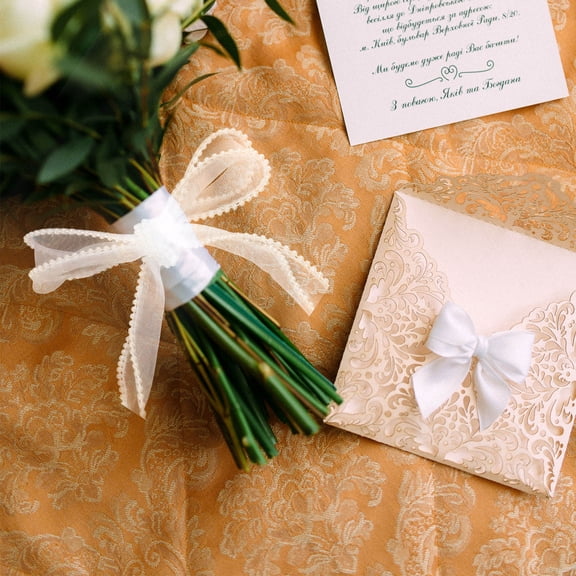 DEEPCRAFF Crafted Ribbon Wave Designed White Ribbon For Christmas 1Pack