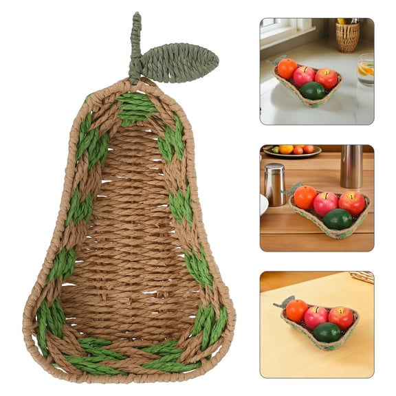 DEEPCRAFF Decorative Handwoven Paper Rope Bread Basket for Snacks and Produce Storage