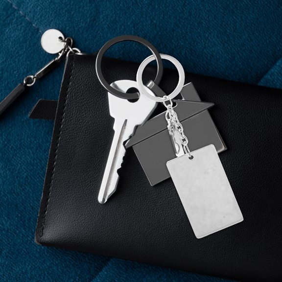 DEEPCRAFF Mens Keychain Stainless Steel Engraving Blanks 1Set for Travel Purse Accessories