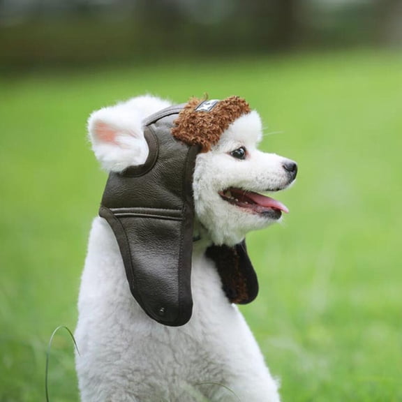 DEEPCRAFF Creative Dark Brown Pet Costume Pilot Hat for Dogs and Cats Perfect for Parties and Photos