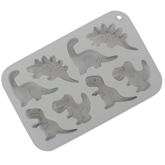 DEEPCRAFF Dinosaur Chocolate Molds 8 Cavities Grey Trays for Baking and Candy Making