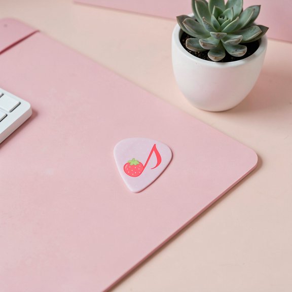 DEEPCRAFF Artistic Guitar Picks Pink Strawberry Celluloid for Smooth Strumming