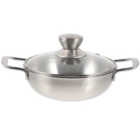 DEEPCRAFF Portable Outdoor Cooking Pot Stainless Steel Plated Silver for Home with Anti-Scald Handles