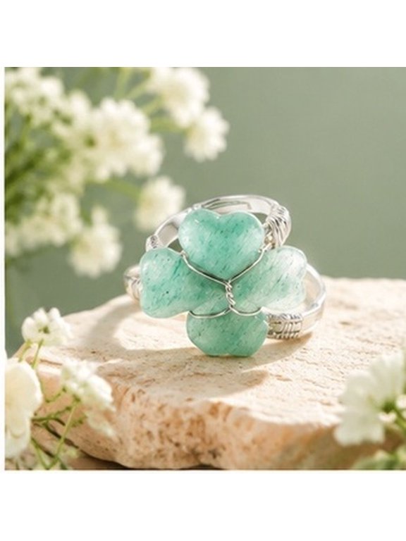 Dainty Multi Crystal Clover Ring Handmade for Everyday Luck and Elegance