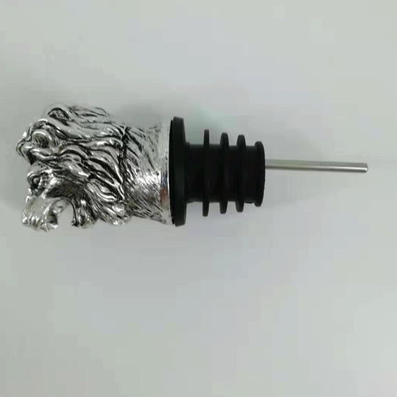 DEEPCRAFF Lion Head Shape Wine Pourer Silver for Bottle Use Instant Pouring