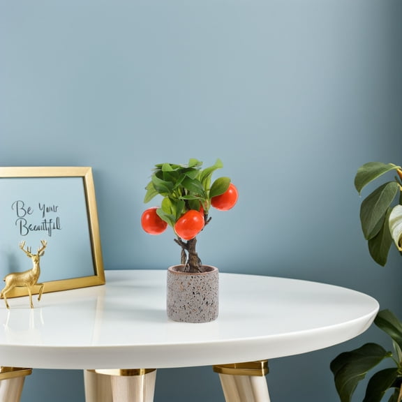DEEPCRAFF Artificial Orange Bonsai Tree Lifelike Design for Indoor Decoration