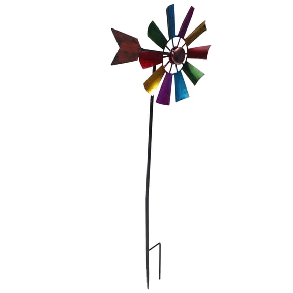 DEEPCRAFF Iron Art Windmill Multi-Color Rotating Garden Decoration Smooth Finish