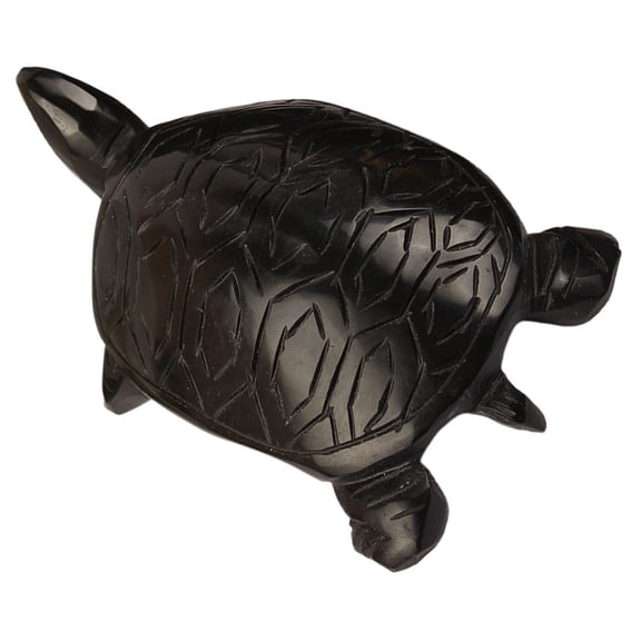 DEEPCRAFF Obsidian Turtle Figurine, Elegant Desk and Office Decor , Handcrafted Art Sculpture for Home Display