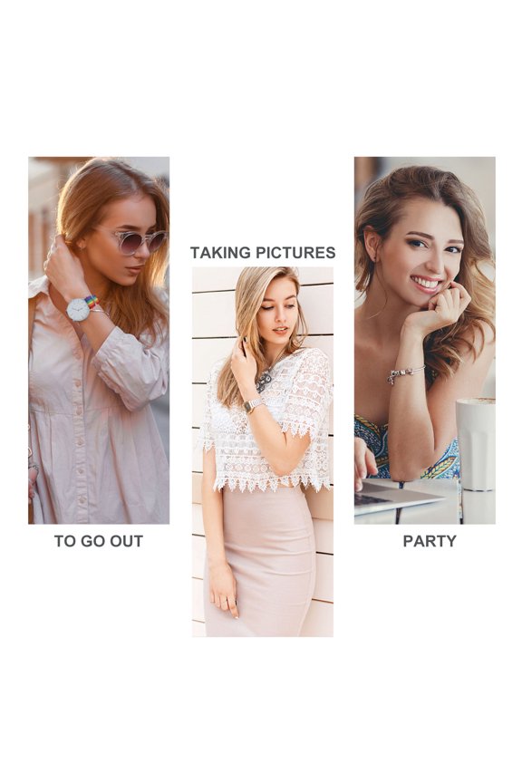 Designed Wrist Watch with Quartz Movement and Multi Color Band for Fashion