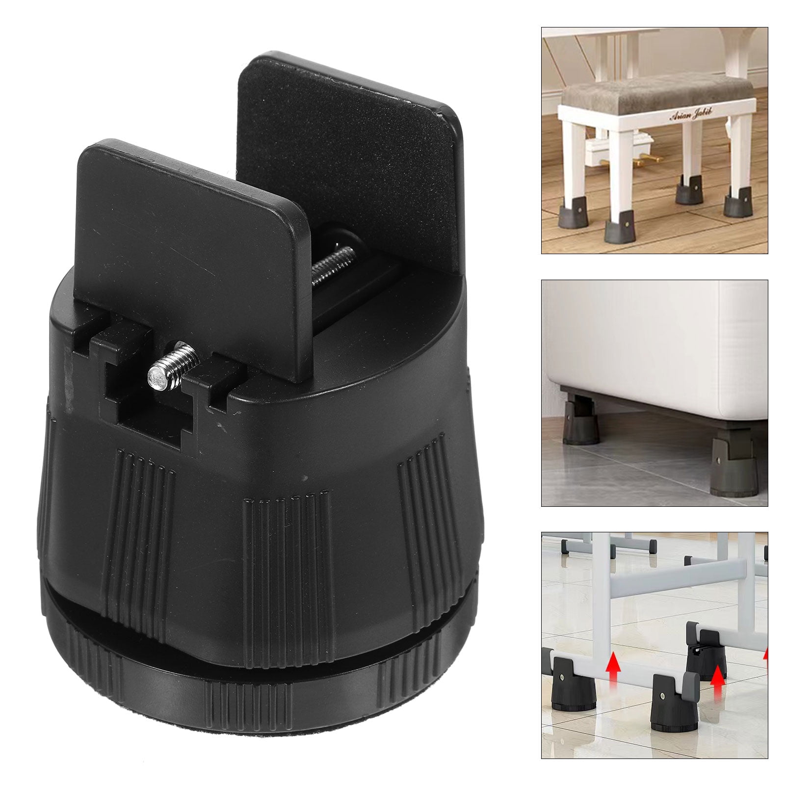 DEEPCRAFF Desk Height Extender 2Pcs Black Plastic Furniture Riser for ...