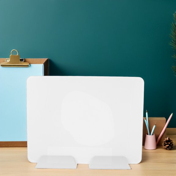 DEEPCRAFF Desktop Privacy Divider Panel White Acrylic Office Desk Separator for Work and Study