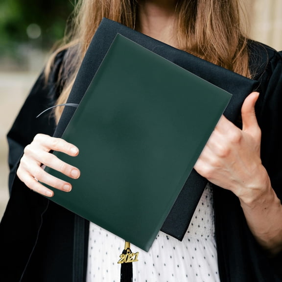 DEEPCRAFF Green Padded Diploma Holder with Corner Slots, Certificate Case for Graduation, Awards, Important Documents Storage
