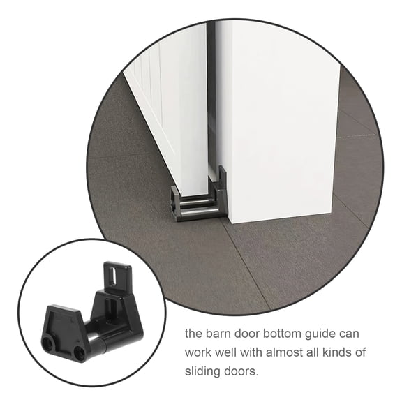 DEEPCRAFF Black Steel Barn Door Floor Guide, Sliding Door Bottom Mount for Smooth and Stable Movement, Floor Track Hardware