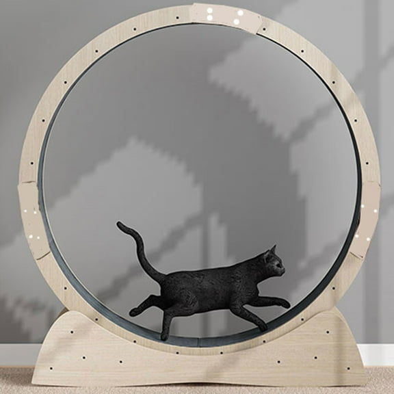 DEEPCRAFF Multifunctional Grey Cat Running Wheel Mat with Scratch Board for Home Activity