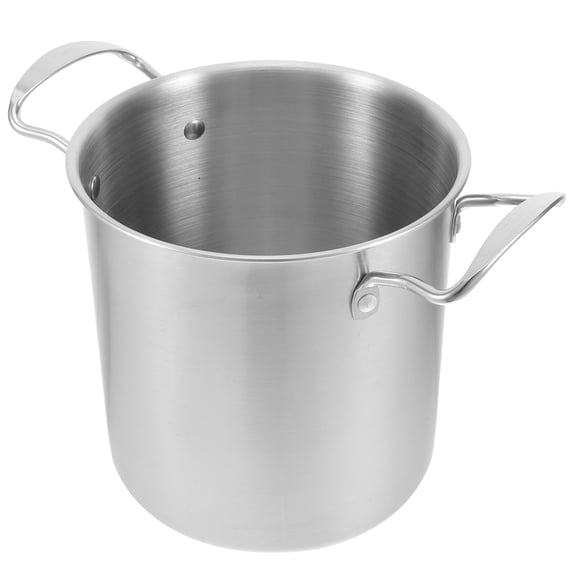 DEEPCRAFF Commercial Frying Pot Stainless Steel Plated Silver for Kitchen Multifunctional Use