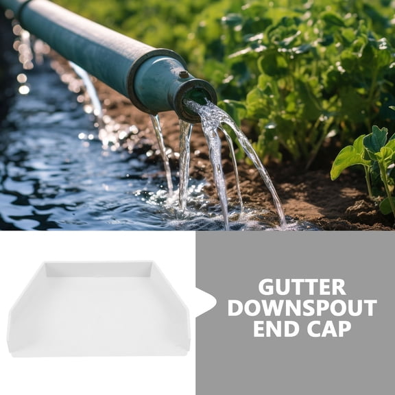 DEEPCRAFF White PVC Gutter End Cap 1-Pack for Seamless Gutter and Leak Prevention