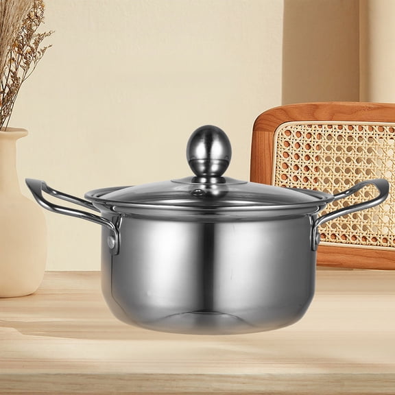 DEEPCRAFF Stainless Steel Saucepan with Lid, Lightweight Multi-Purpose Cooking Pot for Camping, Outdoor, Kitchen Use and Travel