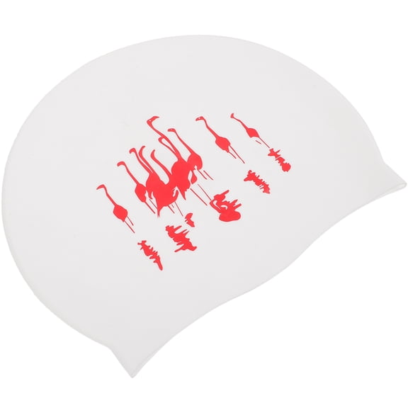 DEEPCRAFF Elastic Swim Hat for Women Flamingo Pattern Waterproof 1Pcs