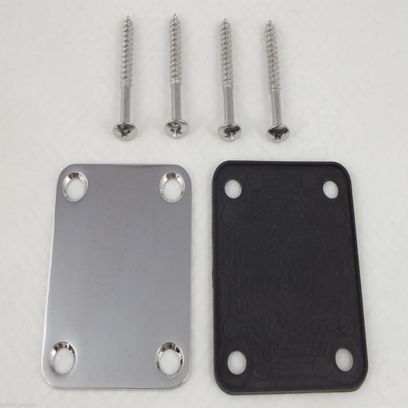 DEEPCRAFF Electric Bass Guitar Neck Plate in Black Plastic for Musicians 1Set