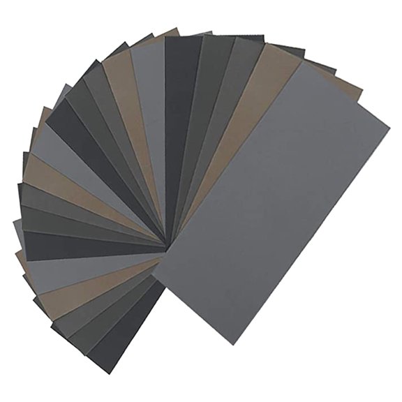 DEEPCRAFF Natural Abrasive Sandpaper Sheets in Assorted Colors for Woodworking and Polishing Use