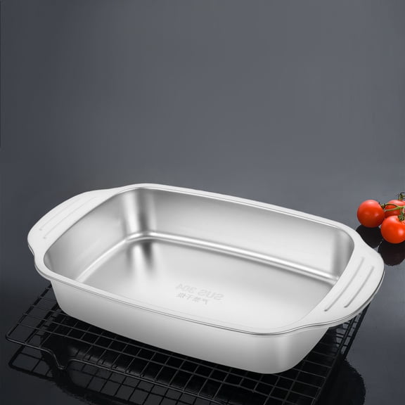 DEEPCRAFF Elegant Plated Silver Stainless Steel Fish Roasting Pan Compatible with Induction Cooker and Other Heat Sources