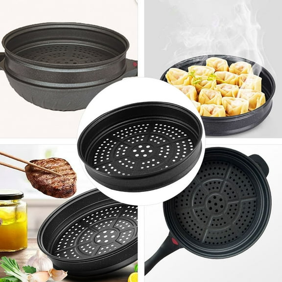 DEEPCRAFF Black Steamer Rack for Kitchen Use, Essential Steaming Stand, Home Cooking Supplies