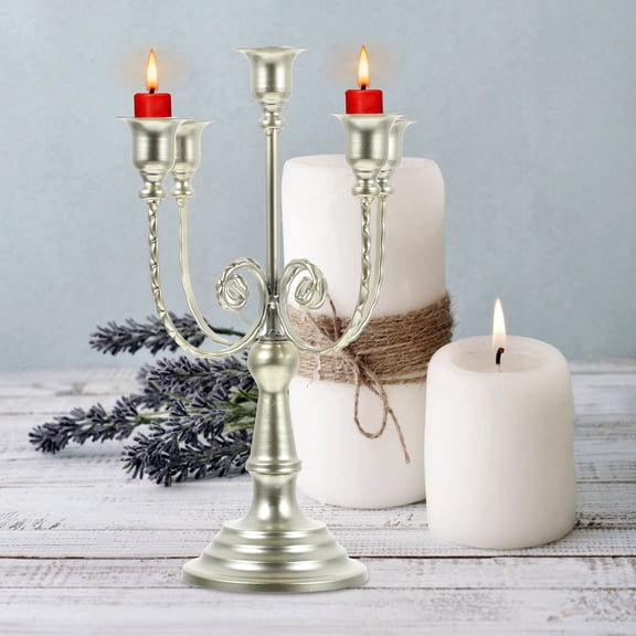 DEEPCRAFF Vintage European Style Plated Iron Multi-Branch Candle Holder Candelabrum for Tabletop Decoration